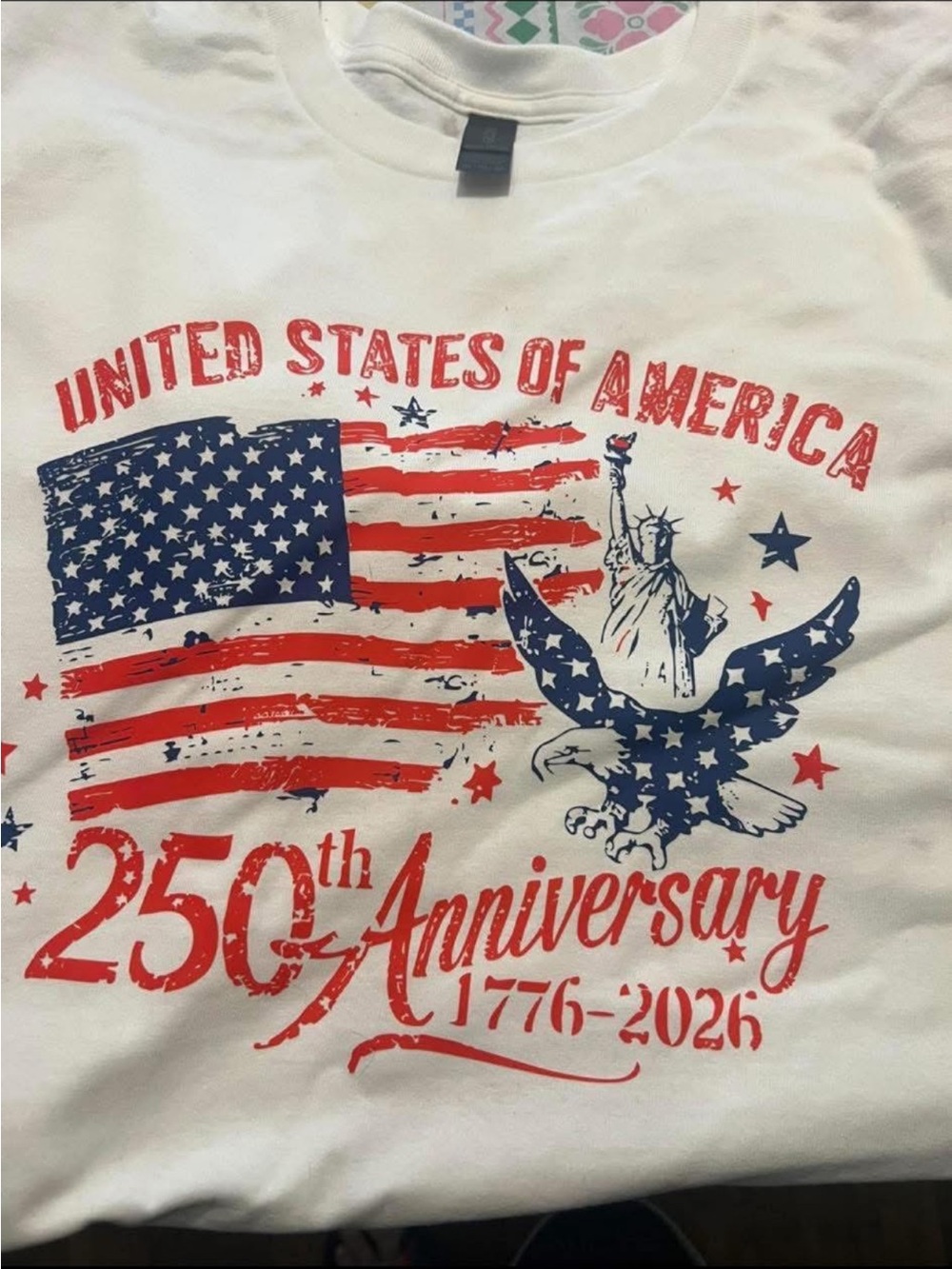 250th Anniversary USA Graphic Tee - White, Red & Blue